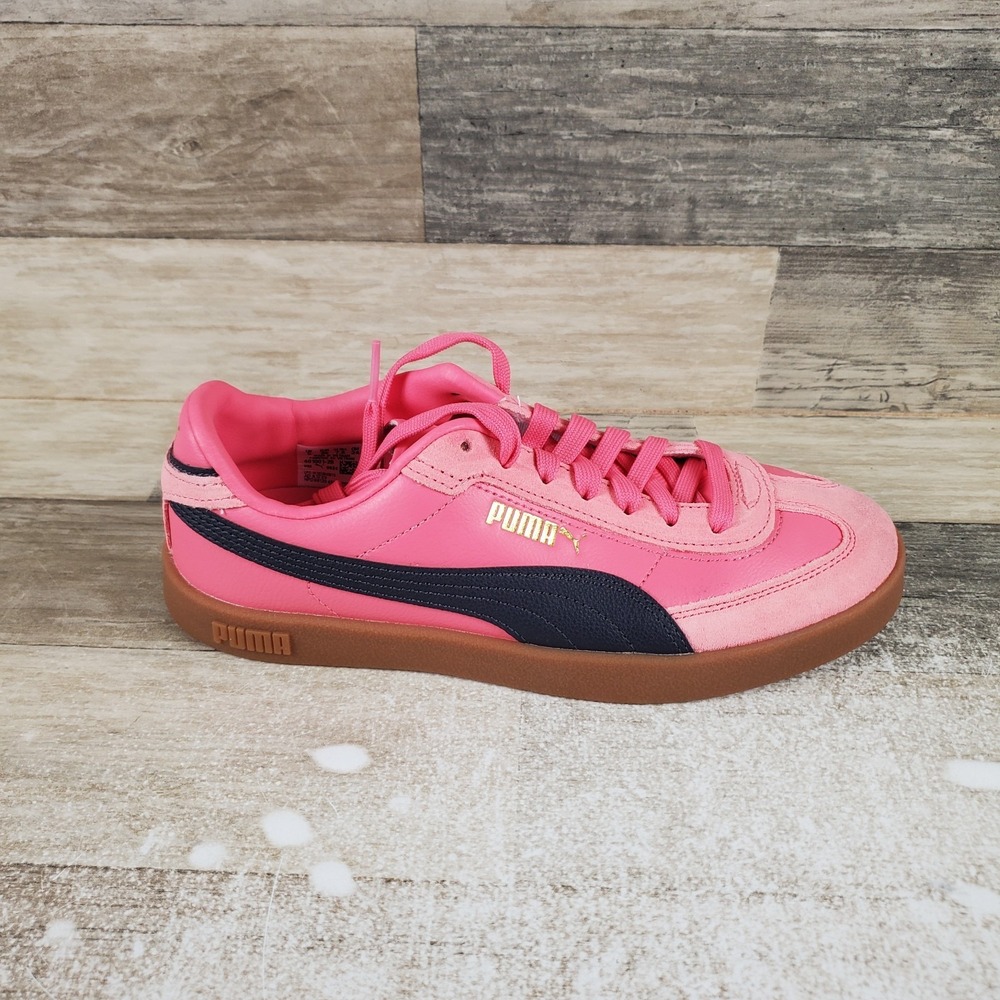 Puma Club II Era Womens Shoes Sz 7.5 Running‎ Pink Leather Lace Up Sneakers